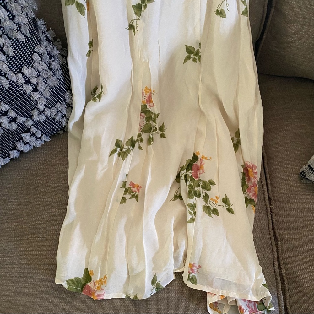 Reformation Bran floral Marcona smocked waist cream midi dress - Picture 6 of 8